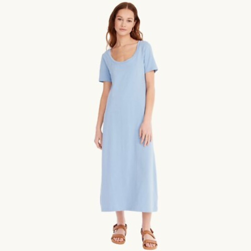 J. Crew Shirt Dress Size Large 100% Cotton Light Blue